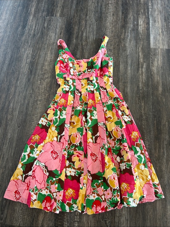 Talbots Dresses & Skirts - Talbots Bright Floral Cotton Sundress in Pink, Green & Yellow
